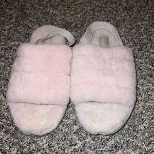 Light Pink Ugg Fluff Slides